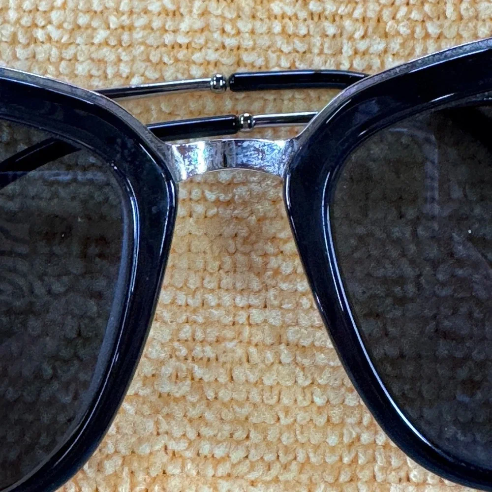 Max Cole Eyeglass Black Silver Square *FRAMES ONLY*
